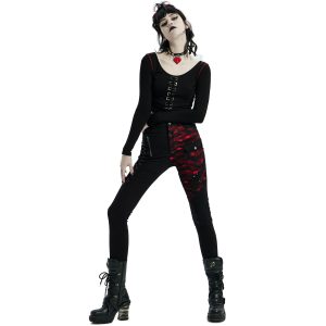PUNK RAVE Pantalon ‘Dark Blood’ Noir Et Rouge officiel 31