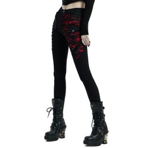 PUNK RAVE Pantalon ‘Dark Blood’ Noir Et Rouge officiel 37