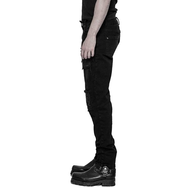 PUNK RAVE Pantalon Decadent ‘Black Swamp’ Noir vente luxe pas cher 12