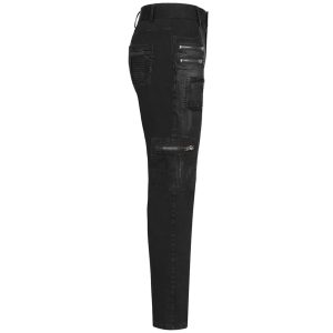 PUNK RAVE Pantalon Decadent ‘Black Swamp’ Noir vente luxe pas cher 46