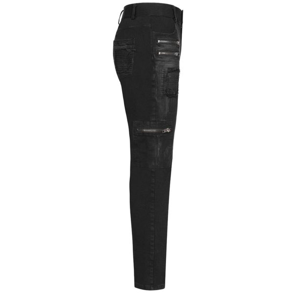 PUNK RAVE Pantalon Decadent ‘Black Swamp’ Noir vente luxe pas cher 15