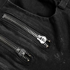 PUNK RAVE Pantalon Decadent ‘Black Swamp’ Noir vente luxe pas cher 50