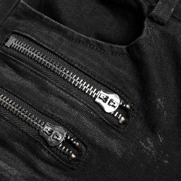 PUNK RAVE Pantalon Decadent ‘Black Swamp’ Noir vente luxe pas cher 17