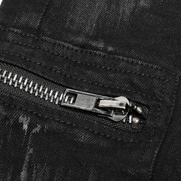 PUNK RAVE Pantalon Decadent ‘Black Swamp’ Noir vente luxe pas cher 19