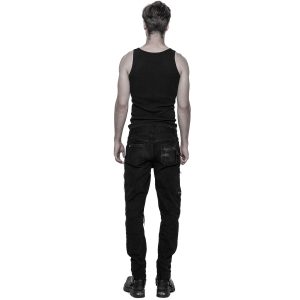 PUNK RAVE Pantalon Decadent ‘Black Swamp’ Noir vente luxe pas cher 24