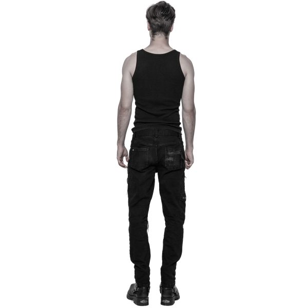 PUNK RAVE Pantalon Decadent ‘Black Swamp’ Noir vente luxe pas cher 4