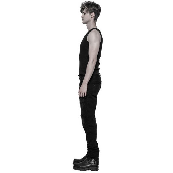 PUNK RAVE Pantalon Decadent ‘Black Swamp’ Noir vente luxe pas cher 5