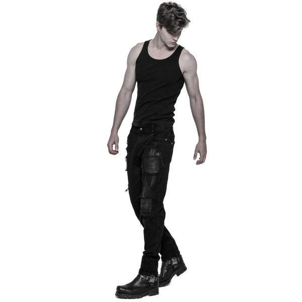 PUNK RAVE Pantalon Decadent ‘Black Swamp’ Noir vente luxe pas cher 6