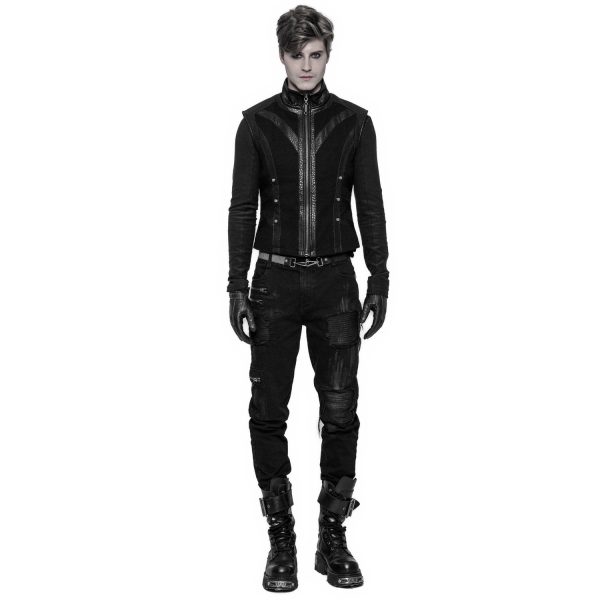 PUNK RAVE Pantalon Decadent ‘Black Swamp’ Noir vente luxe pas cher 7