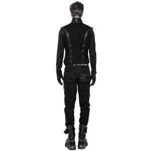 PUNK RAVE Pantalon Decadent ‘Black Swamp’ Noir vente luxe pas cher 32