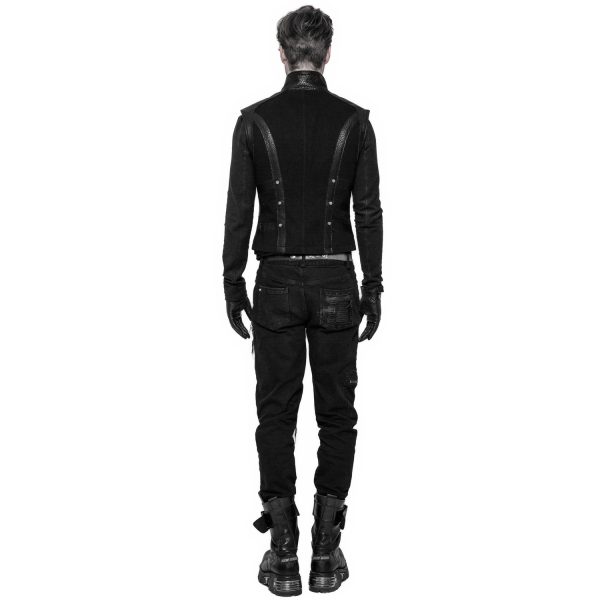 PUNK RAVE Pantalon Decadent ‘Black Swamp’ Noir vente luxe pas cher 8
