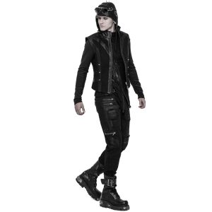 PUNK RAVE Pantalon Decadent ‘Black Swamp’ Noir vente luxe pas cher 34