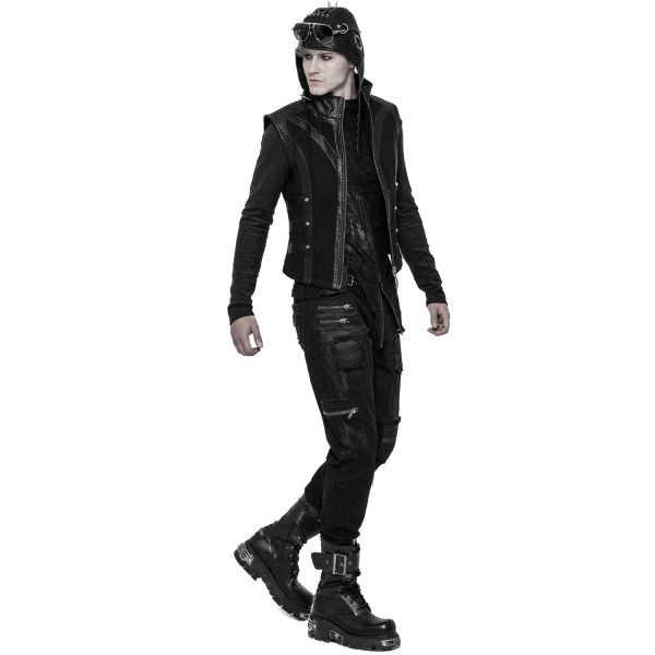 PUNK RAVE Pantalon Decadent ‘Black Swamp’ Noir vente luxe pas cher 9