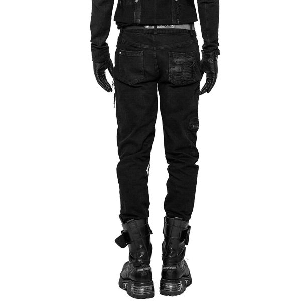 PUNK RAVE Pantalon Decadent ‘Black Swamp’ Noir vente luxe pas cher 11