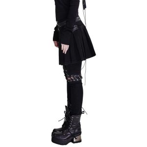 achat PUNK RAVE Pantalon-Demi-Jupe ‘Catacomb’ Noir 41