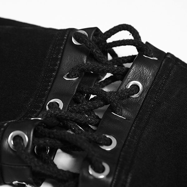 achat PUNK RAVE Pantalon-Demi-Jupe ‘Catacomb’ Noir 16