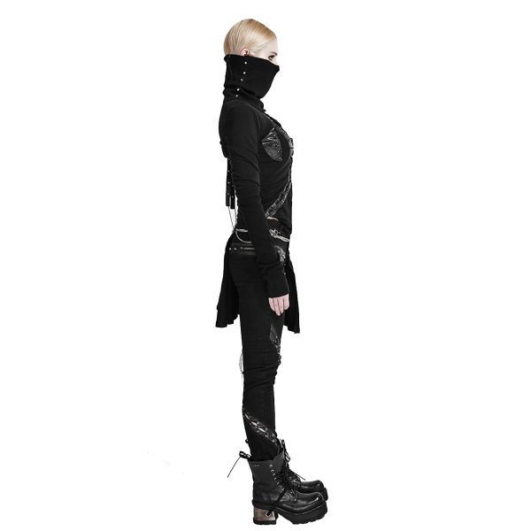 achat PUNK RAVE Pantalon-Demi-Jupe ‘Catacomb’ Noir 9