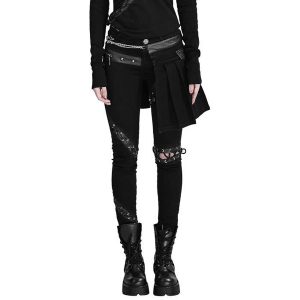 achat PUNK RAVE Pantalon-Demi-Jupe ‘Catacomb’ Noir 37