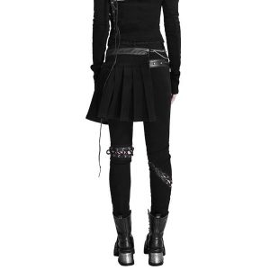 achat PUNK RAVE Pantalon-Demi-Jupe ‘Catacomb’ Noir 39