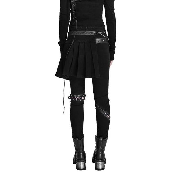 achat PUNK RAVE Pantalon-Demi-Jupe ‘Catacomb’ Noir 11