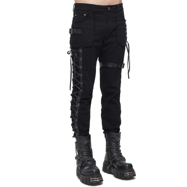 grande surprise DEVIL FASHION Pantalon ‘Distressed’ Noir 8