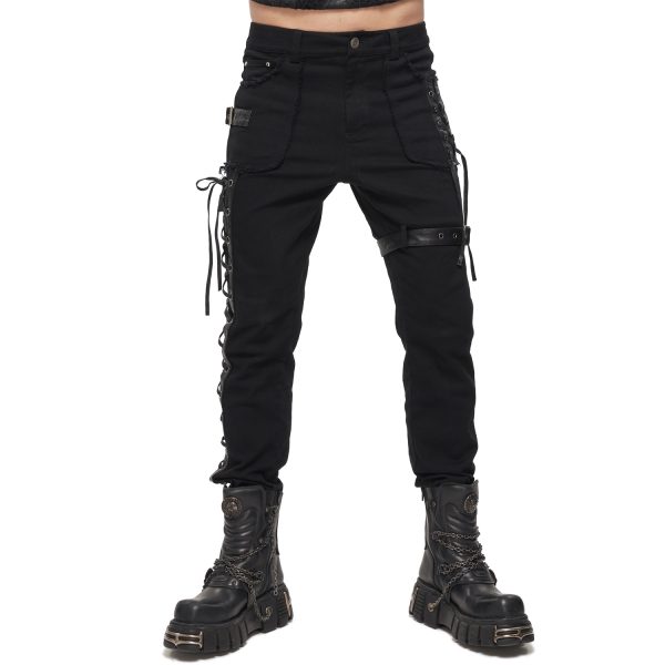 grande surprise DEVIL FASHION Pantalon ‘Distressed’ Noir 1