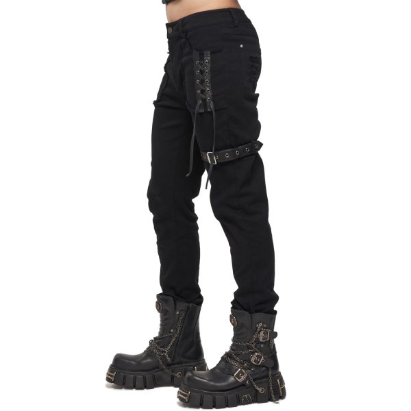 grande surprise DEVIL FASHION Pantalon ‘Distressed’ Noir 9