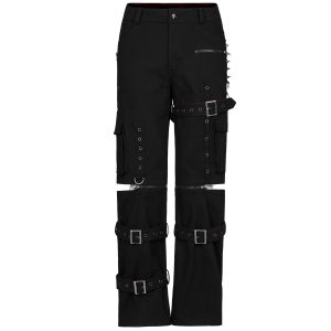 PUNK RAVE Pantalon ‘Double Jeu’ Noir Meilleur Service 42