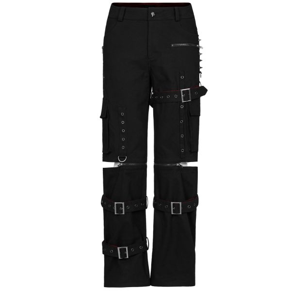 PUNK RAVE Pantalon ‘Double Jeu’ Noir Meilleur Service 12