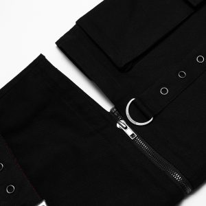 PUNK RAVE Pantalon ‘Double Jeu’ Noir Meilleur Service 56