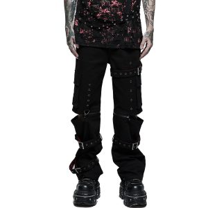 PUNK RAVE Pantalon ‘Double Jeu’ Noir Meilleur Service 32