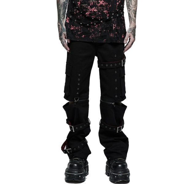 PUNK RAVE Pantalon ‘Double Jeu’ Noir Meilleur Service 7