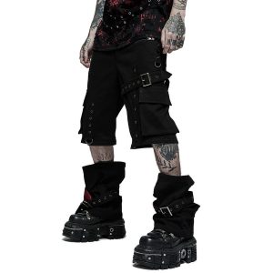 PUNK RAVE Pantalon ‘Double Jeu’ Noir Meilleur Service 36