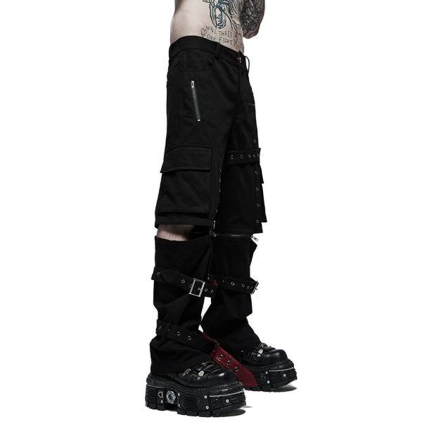 PUNK RAVE Pantalon ‘Double Jeu’ Noir Meilleur Service 10