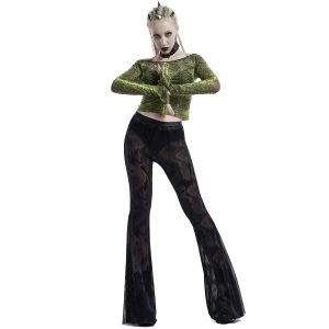 PUNK RAVE Pantalon Evasé ‘Serpentine’ Noir Protections acheteurs 21