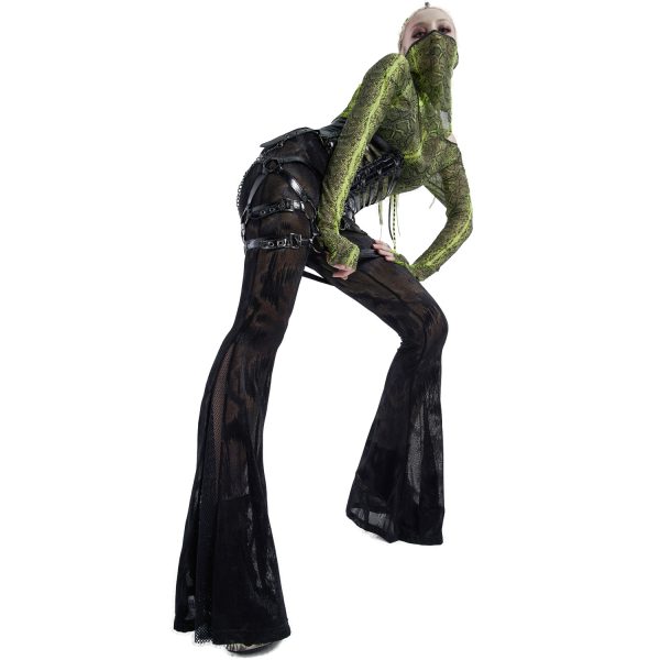 PUNK RAVE Pantalon Evasé ‘Serpentine’ Noir Protections acheteurs 6