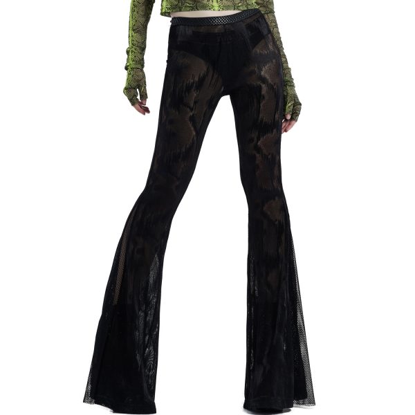 PUNK RAVE Pantalon Evasé ‘Serpentine’ Noir Protections acheteurs 1