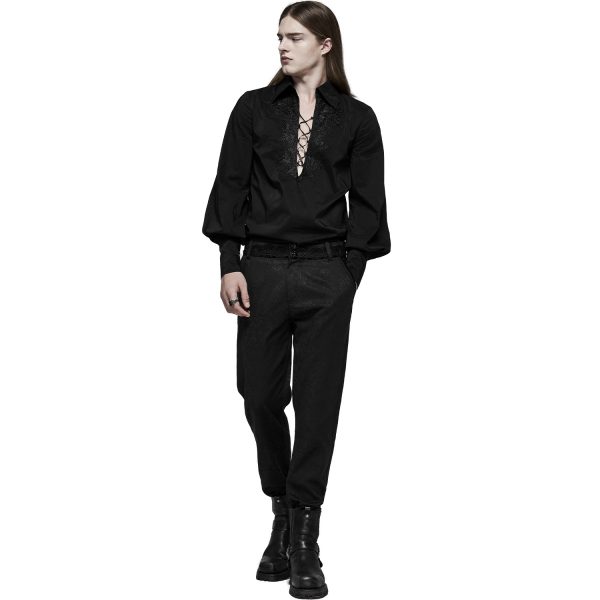 PUNK RAVE Pantalon ‘Goth Blood’ En Jacquard Noir Pas Cher soldes France 3