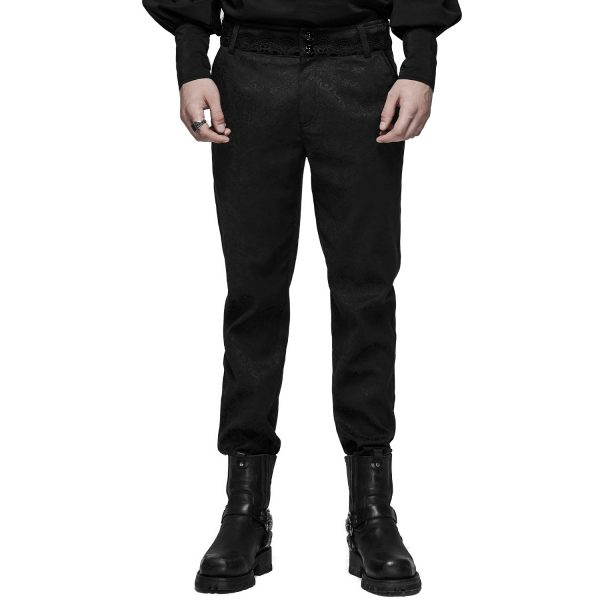 PUNK RAVE Pantalon ‘Goth Blood’ En Jacquard Noir Pas Cher soldes France 5