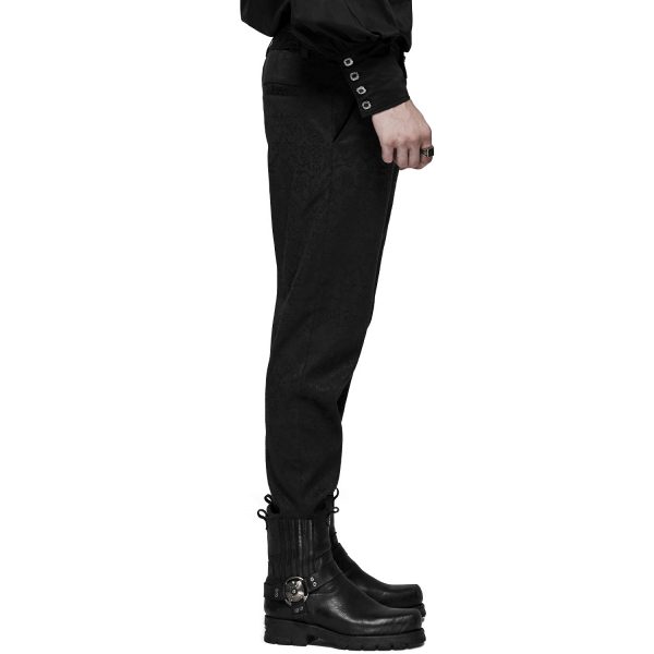 PUNK RAVE Pantalon ‘Goth Blood’ En Jacquard Noir Pas Cher soldes France 7