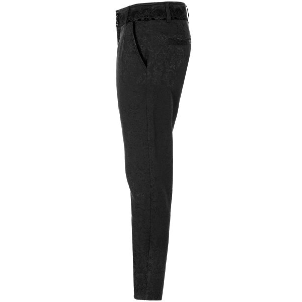 PUNK RAVE Pantalon ‘Goth Blood’ En Jacquard Noir Pas Cher soldes France 10