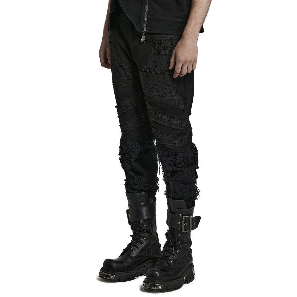Boutique officielle PUNK RAVE Pantalon ‘Goth Distressed’ Noir 12