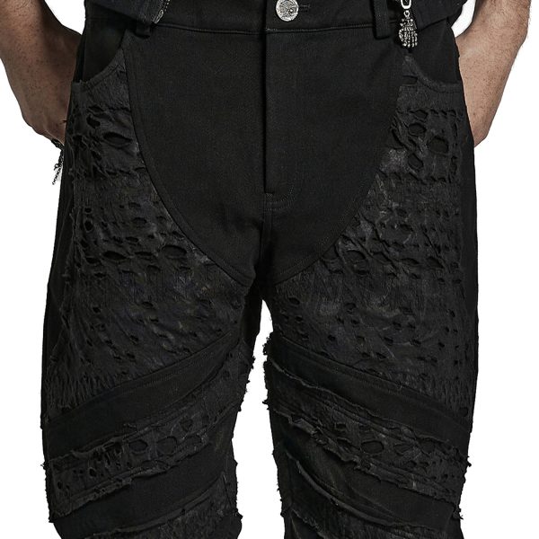 Boutique officielle PUNK RAVE Pantalon ‘Goth Distressed’ Noir 13