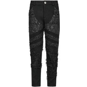 Boutique officielle PUNK RAVE Pantalon ‘Goth Distressed’ Noir 45