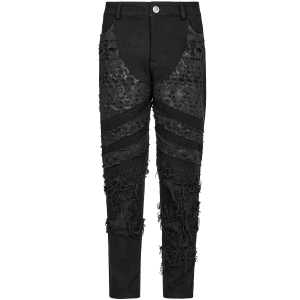 Boutique officielle PUNK RAVE Pantalon ‘Goth Distressed’ Noir 14
