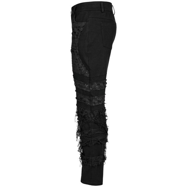 Boutique officielle PUNK RAVE Pantalon ‘Goth Distressed’ Noir 16