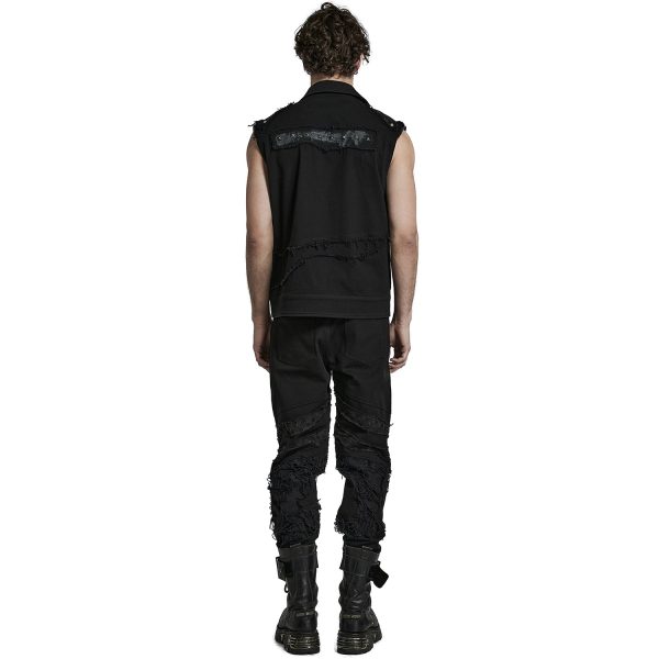Boutique officielle PUNK RAVE Pantalon ‘Goth Distressed’ Noir 4
