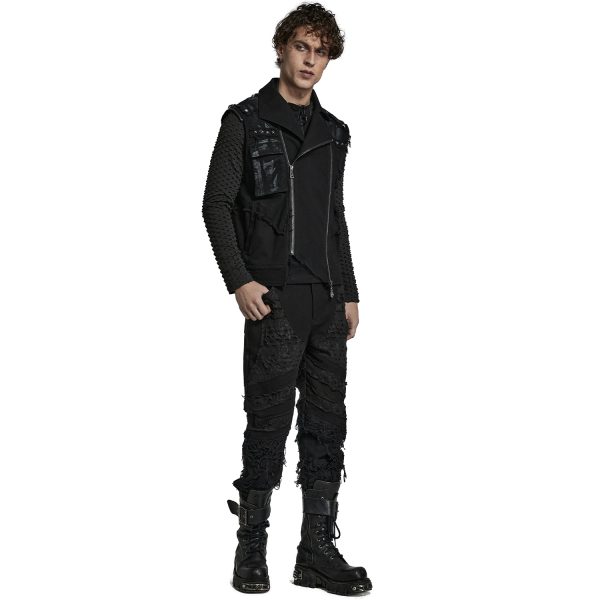 Boutique officielle PUNK RAVE Pantalon ‘Goth Distressed’ Noir 5