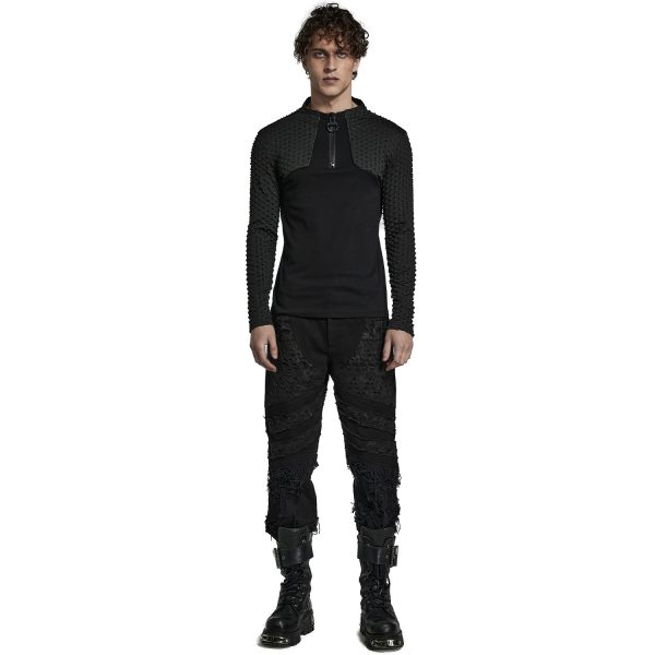 Boutique officielle PUNK RAVE Pantalon ‘Goth Distressed’ Noir 7