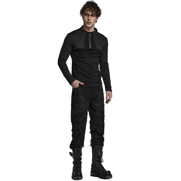 Boutique officielle PUNK RAVE Pantalon ‘Goth Distressed’ Noir 8